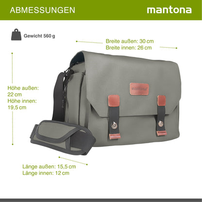 Mantona Kameratasche Milano grande (modische Universaltasche für Digital-Spiegelreflex-Kameras und Systemkameras plus Zubehör, Vintage, graues Interieur) grau 21648