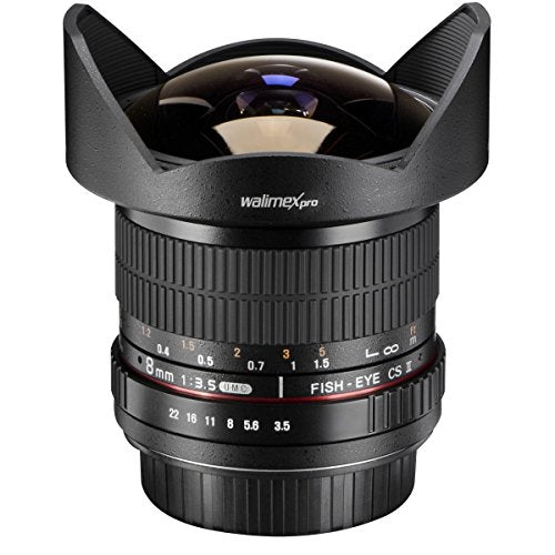 Second-Hand Walimex pro 8mm F3.5 Fisheye für Nikon F - Weitwinkel Fish Eye Festbrennweite manueller Fokus