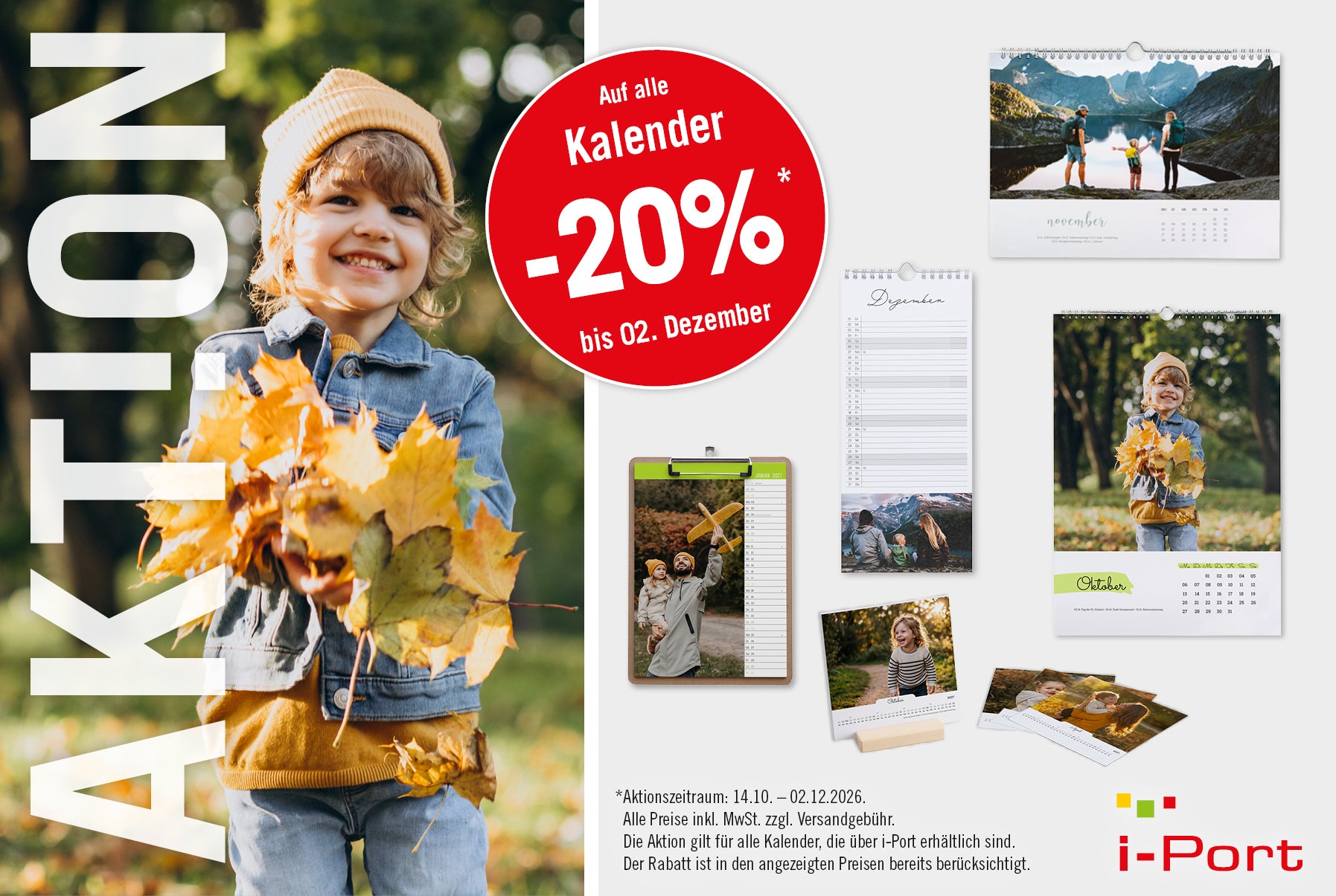 Herbstaktion: -20 % auf alle Fotokalender bis 02. Dezember